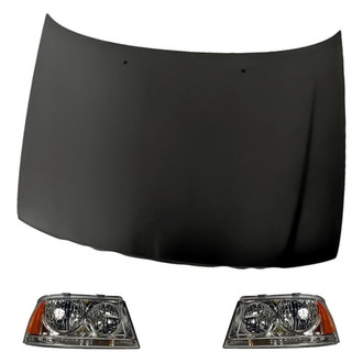 Replacement - 3-Piece Kit (Driver and Passenger Side Headlights, Hood Panel) (Standard Line)