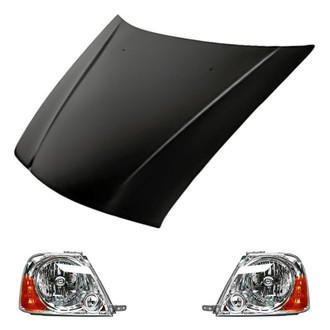 Replacement - 3-Piece Kit (Driver and Passenger Side Headlights, Hood Panel) (Standard Line)