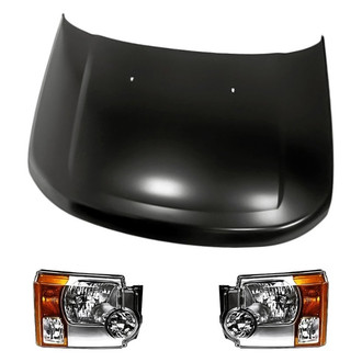 Replacement - 3-Piece Kit (Driver and Passenger Side Headlights, Hood Panel) (Standard Line)