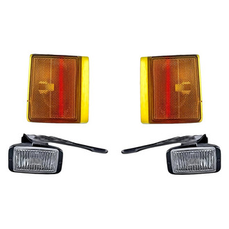 Replacement - 4-Piece Kit (Driver and Passenger Side Fog Lights, Driver and Passenger Side Lower Side Marker Lights) (Standard Line)