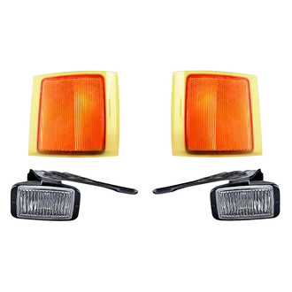 Replacement - 4-Piece Kit (Driver and Passenger Side Fog Lights, Driver and Passenger Side Upper Reflectors) (Standard Line)