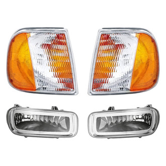 Replacement - 4-Piece Kit (Driver and Passenger Side Fog Lights, Driver and Passenger Side Turn Signal/Corner Lights Lens and Housing) (Standard Line)