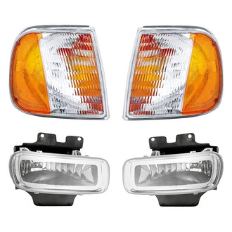 Replacement - 4-Piece Kit (Driver and Passenger Side Fog Lights, Driver and Passenger Side Turn Signal/Corner Lights Lens and Housing) (Standard Line)