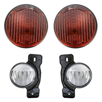 Replacement - 4-Piece Kit (Driver and Passenger Side Fog Lights, Driver and Passenger Side Turn Signal/Parking Lights) (Standard Line)