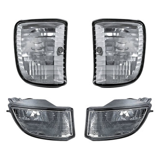 Replacement - 4-Piece Kit (Driver and Passenger Side Fog Lights Lens and Housing, Driver and Passenger Side Turn Signal/Parking Lights) (Standard Line)