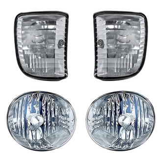 Replacement - 4-Piece Kit (Driver and Passenger Side Fog Lights Lens and Housing, Driver and Passenger Side Turn Signal/Parking Lights) (Standard Line)
