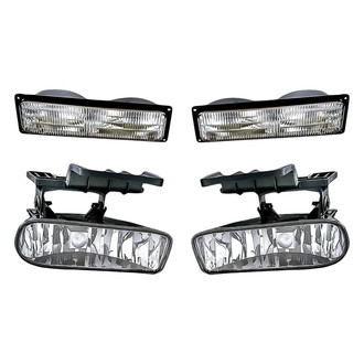 Replacement - 4-Piece Kit (Driver and Passenger Side Fog Lights, Driver and Passenger Side Turn Signal/Parking Lights Lens and Housing) (Standard Line)