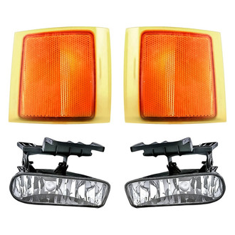 Replacement - 4-Piece Kit (Driver and Passenger Side Fog Lights, Driver and Passenger Side Upper Reflectors) (Standard Line)