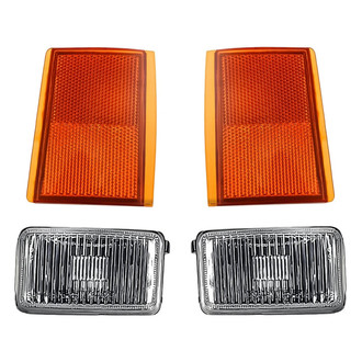 Replacement - 4-Piece Kit (Driver and Passenger Side Fog Lights, Driver and Passenger Side Upper Reflectors) (Standard Line)