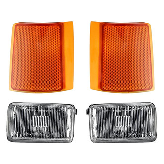 Replacement - 4-Piece Kit (Driver and Passenger Side Fog Lights, Driver and Passenger Side Upper Reflectors) (Standard Line)