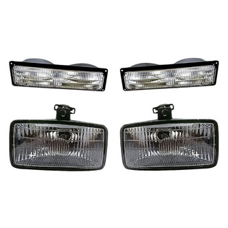 Replacement - 4-Piece Kit (Driver and Passenger Side Fog Lights, Driver and Passenger Side Turn Signal/Parking Lights Lens and Housing) (Standard Line)