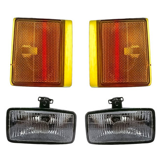 Replacement - 4-Piece Kit (Driver and Passenger Side Fog Lights, Driver and Passenger Side Lower Side Marker Lights) (Standard Line)
