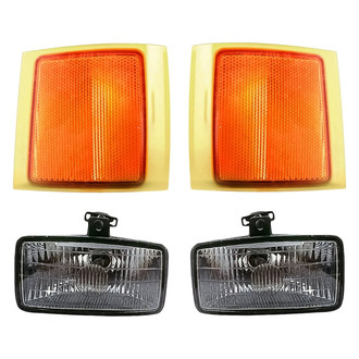 Replacement - 4-Piece Kit (Driver and Passenger Side Fog Lights, Driver and Passenger Side Upper Reflectors) (Standard Line)