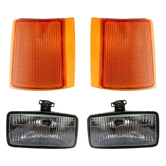 Replacement - 4-Piece Kit (Driver and Passenger Side Fog Lights, Driver and Passenger Side Upper Reflectors) (Standard Line)