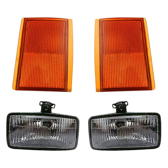 Replacement - 4-Piece Kit (Driver and Passenger Side Fog Lights, Driver and Passenger Side Upper Reflectors) (Standard Line)