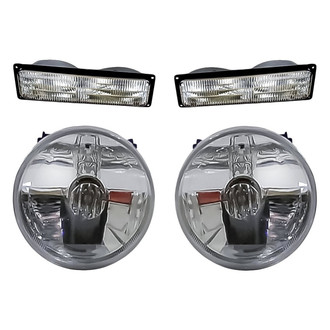 Replacement - 4-Piece Kit (Driver and Passenger Side Fog Lights, Driver and Passenger Side Turn Signal/Parking Lights Lens and Housing) (Standard Line)