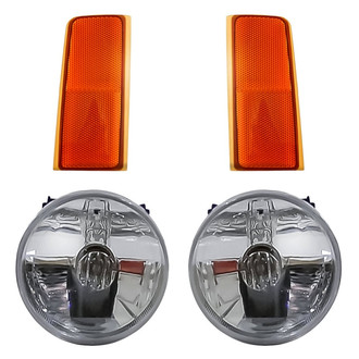 Replacement - 4-Piece Kit (Driver and Passenger Side Fog Lights, Driver and Passenger Side Reflectors) (Standard Line)