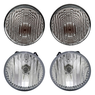Replacement - 4-Piece Kit (Driver and Passenger Side Fog Lights Lens and Housing, Driver and Passenger Side Turn Signal/Parking Lights) (Standard Line)