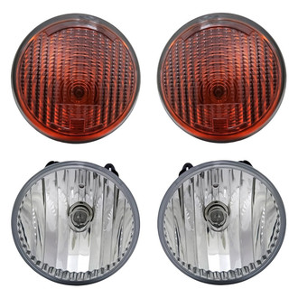Replacement - 4-Piece Kit (Driver and Passenger Side Fog Lights Lens and Housing, Driver and Passenger Side Turn Signal/Parking Lights) (Standard Line)