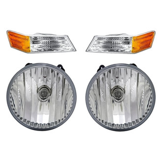 Replacement - 4-Piece Kit (Driver and Passenger Side Fog Lights Lens and Housing, Driver and Passenger Side Turn Signal/Parking Lights) (Standard Line)