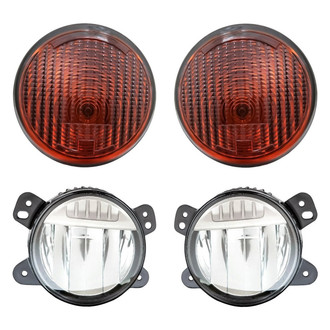 Replacement - 4-Piece Kit (Driver and Passenger Side Fog Lights, Driver and Passenger Side Turn Signal/Parking Lights) (Standard Line)