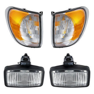 Replacement - 4-Piece Kit (Driver and Passenger Side Fog Lights, Driver and Passenger Side Turn Signal Lights Lens and Housing) (Standard Line)