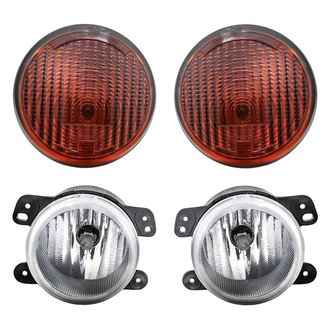 Replacement - 4-Piece Kit (Driver and Passenger Side Fog Lights, Driver and Passenger Side Turn Signal/Parking Lights) (Standard Line)