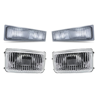 Replacement - 4-Piece Kit (Driver and Passenger Side Fog Lights Lens and Housing, Driver and Passenger Side Turn Signal/Parking Lights) (Standard Line)