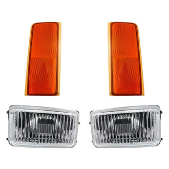 Replacement - 4-Piece Kit (Driver and Passenger Side Fog Lights Lens and Housing, Driver and Passenger Side Reflectors) (Standard Line)
