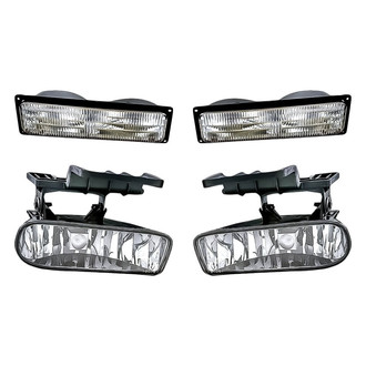 Replacement - 4-Piece Kit (Driver and Passenger Side Fog Lights, Driver and Passenger Side Turn Signal/Parking Lights Lens and Housing) (CAPA Certified)