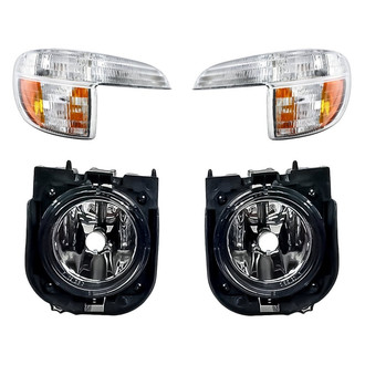 Replacement - 4-Piece Kit (Driver and Passenger Side Fog Lights, Driver and Passenger Side Turn Signal/Parking Lights) (CAPA Certified)