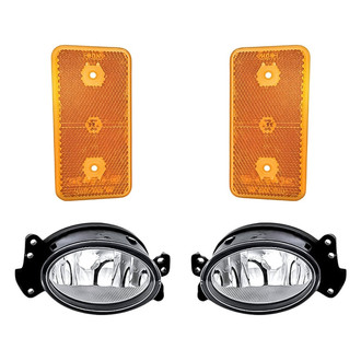 Replacement - 4-Piece Kit (Driver and Passenger Side Fog Lights, Driver and Passenger Side Marker Lights Lens) (CAPA Certified)