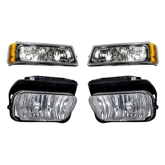 Replacement - 4-Piece Kit (Driver and Passenger Side Fog Lights, Driver and Passenger Side Turn Signal/Parking Lights) (CAPA Certified)