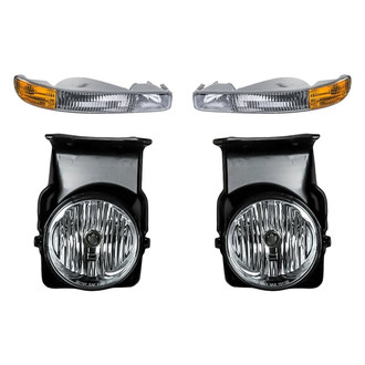 Replacement - 4-Piece Kit (Driver and Passenger Side Fog Lights, Driver and Passenger Side Turn Signal/Parking Lights) (CAPA Certified)