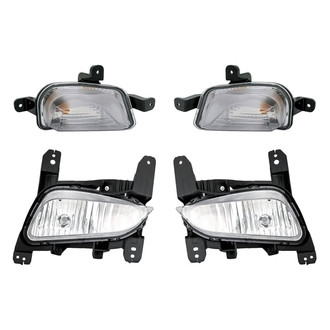 Replacement - 4-Piece Kit (Driver and Passenger Side Fog Lights, Driver and Passenger Side Turn Signal/Parking Lights) (CAPA Certified)