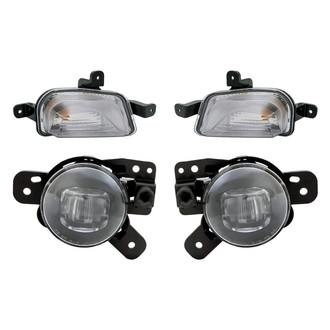 Replacement - 4-Piece Kit (Driver and Passenger Side Fog Lights, Driver and Passenger Side Turn Signal/Parking Lights) (CAPA Certified)