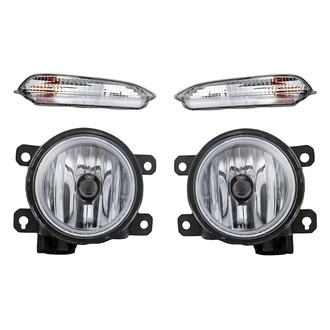 Replacement - 4-Piece Kit (Driver and Passenger Side Fog Lights, Driver and Passenger Side Turn Signal/Parking Lights) (CAPA Certified)