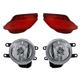 Replacement - 4-Piece Kit (Driver and Passenger Side Fog Lights, Driver and Passenger Side Rear Marker Lights) (CAPA Certified)