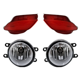 Replacement - 4-Piece Kit (Driver and Passenger Side Fog Lights, Driver and Passenger Side Rear Marker Lights) (CAPA Certified)