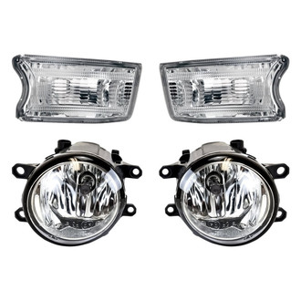 Replacement - 4-Piece Kit (Driver and Passenger Side Fog Lights, Driver and Passenger Side Turn Signal/Parking Lights) (CAPA Certified)