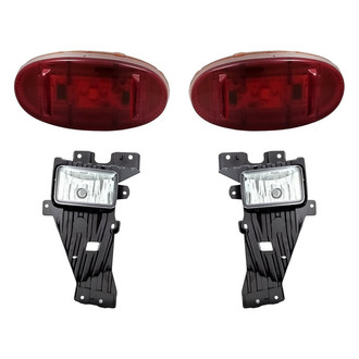 Replacement - 4-Piece Kit (Driver and Passenger Side Fog Lights, Driver and Passenger Side Rear Marker Lights) (CAPA Certified)