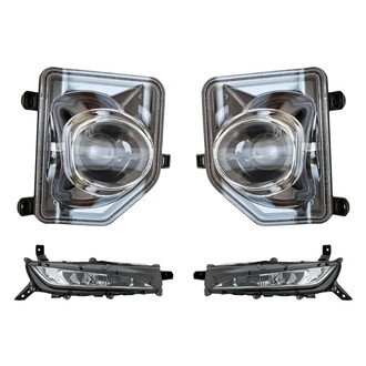 Replacement - 4-Piece Kit (Driver and Passenger Side Fog Lights, Driver and Passenger Side Cornering Lights) (CAPA Certified)