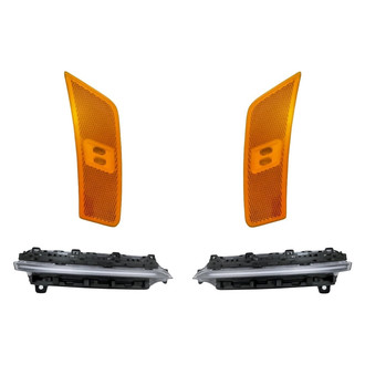 Replacement - 4-Piece Kit (Driver and Passenger Side Daytime Running Lights, Driver and Passenger Side Marker Lights) (CAPA Certified)