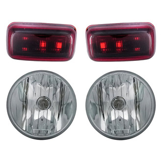 Replacement - 4-Piece Kit (Driver and Passenger Side Fog Lights, Driver and Passenger Side Rear Marker Lights) (CAPA Certified)