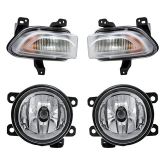 Replacement - 4-Piece Kit (Driver and Passenger Side Fog Lights, Driver and Passenger Side Turn Signal/Parking Lights) (CAPA Certified)