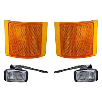 Replacement - 4-Piece Kit (Driver and Passenger Side Fog Lights, Driver and Passenger Side Lower Turn Signal/Corner Lights) (Standard Line)