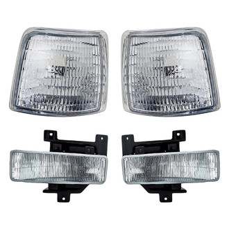 Replacement - 4-Piece Kit (Driver and Passenger Side Fog Lights, Driver and Passenger Side Turn Signal/Corner Lights) (Standard Line)