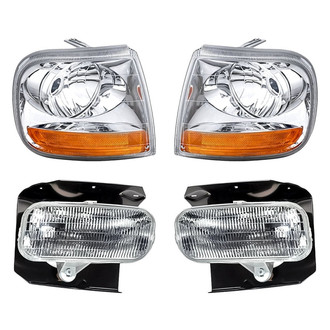 Replacement - 4-Piece Kit (Driver and Passenger Side Fog Lights, Driver and Passenger Side Turn Signal/Corner Lights) (Standard Line)