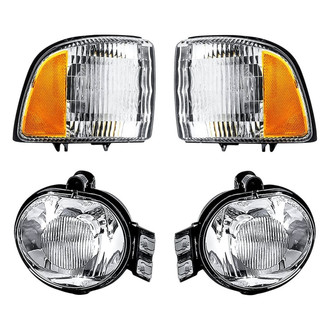 Replacement - 4-Piece Kit (Driver and Passenger Side Fog Lights, Driver and Passenger Side Turn Signal/Corner Lights) (Standard Line)