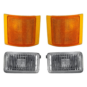 Replacement - 4-Piece Kit (Driver and Passenger Side Fog Lights, Driver and Passenger Side Lower Turn Signal/Corner Lights) (Standard Line)